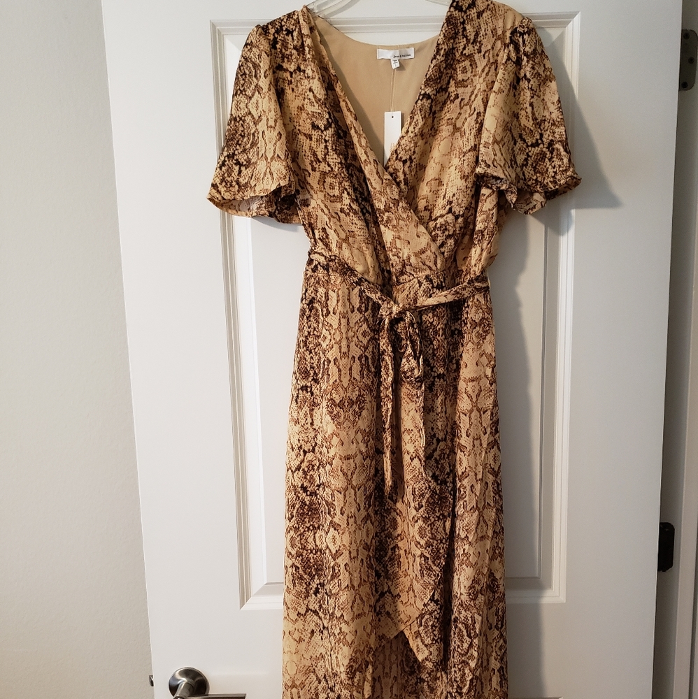 Brown snakeskin style dress size L